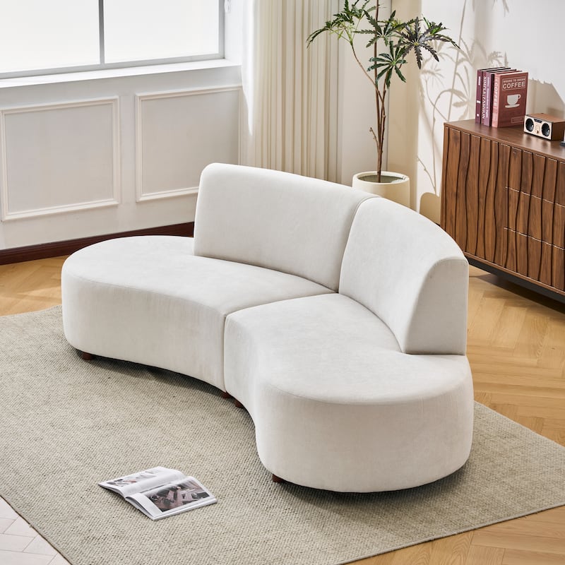 Christopher Knight Home - Luna Modern Upholstered Curved Sofa with Modular Design