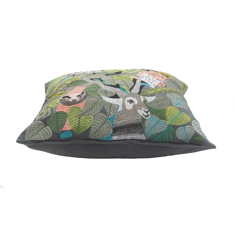 Sevita Jungle Scene Multicolored Throw Pillow