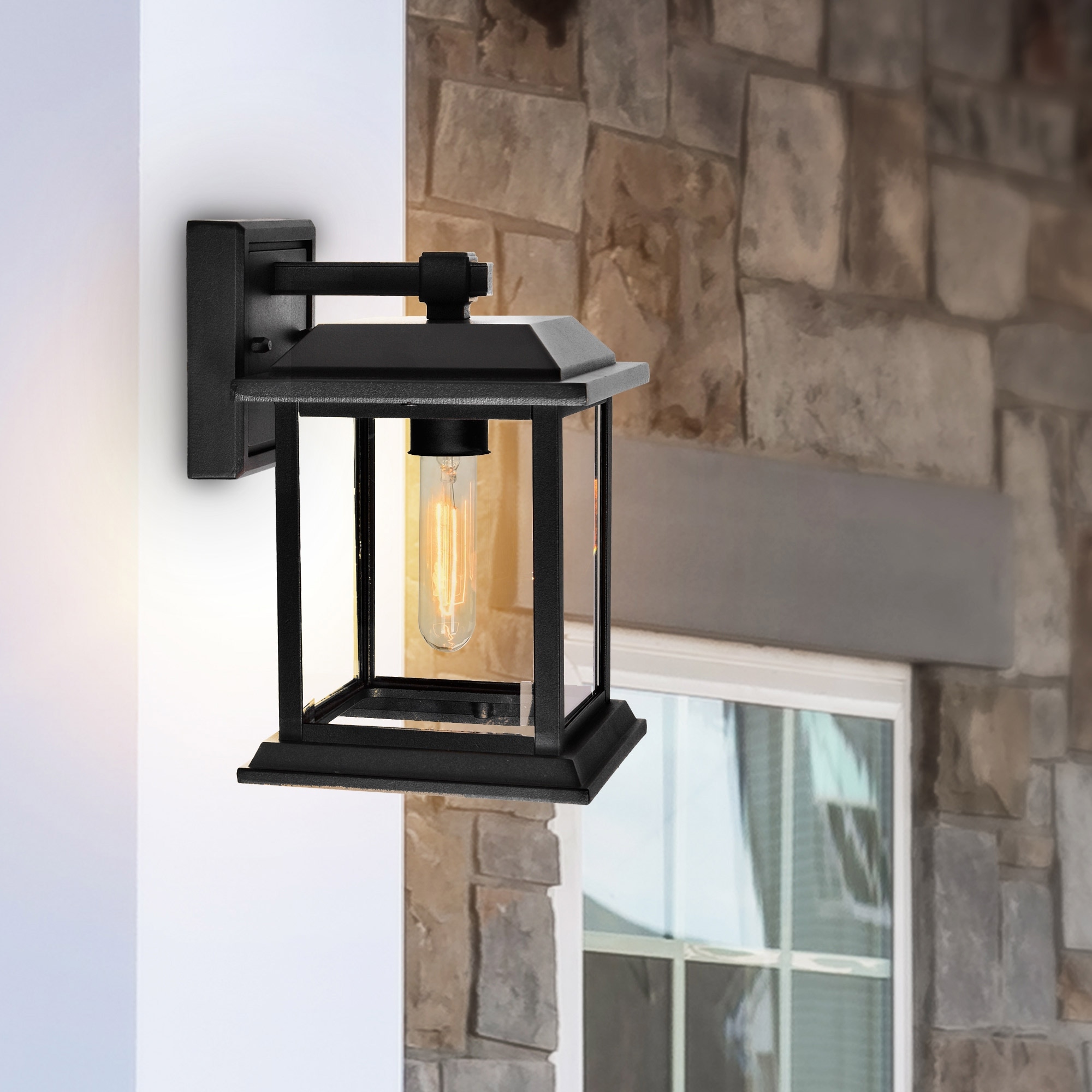 CWI Lighting Blackbridge 1 Light Black Outdoor Wall Lantern
