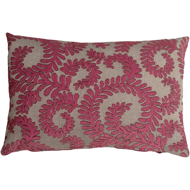 Brackendale Ferns Rectangular 16x14 Throw Pillow with Polyfill Insert, Pink