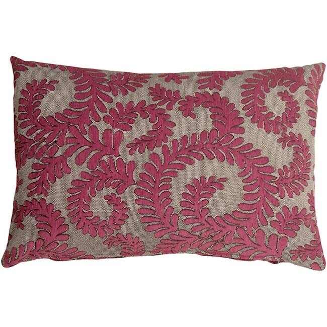 Brackendale Ferns Rectangular 16x14 Throw Pillow with Polyfill Insert, Pink