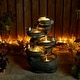 preview thumbnail 19 of 44, Glitzhome 24-inch Outdoor 2-tier Faux Pebbles Polyresin Birdbath Fountain with Pump