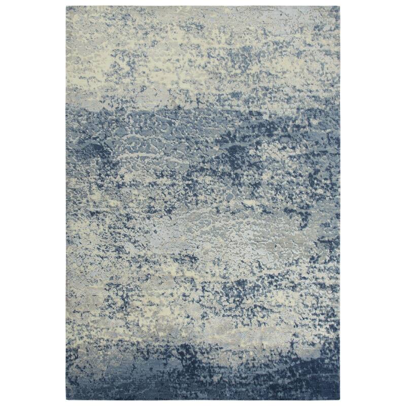 Alora Decor Radiant Abstract Wool Blend Area Rug - 5' x 8' - Blue