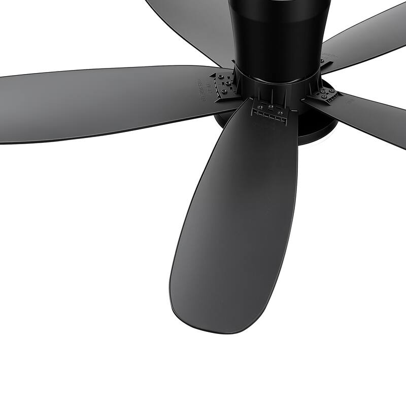 42-inch ABS 5-Blade Flush Mount Ceiling Fan with Dimmable LED Light and Remote