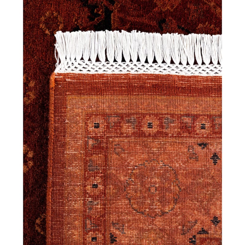 Overdyed One-of-a-Kind Hand-Knotted Area Rug - Orange - 4' 7" x 7' 1"