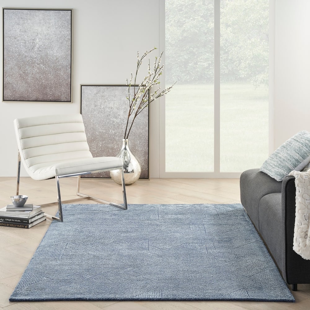 Michael Amini Abstract Linear Shimmer Area Rug