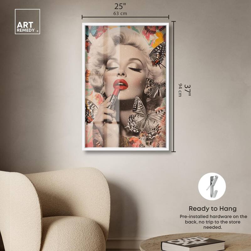 Iconic Lady Butterfly Collage Shadowbox by Art Remedy