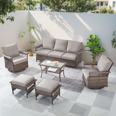 Gymojoy Patio Chairs with Coffee Table - Brown