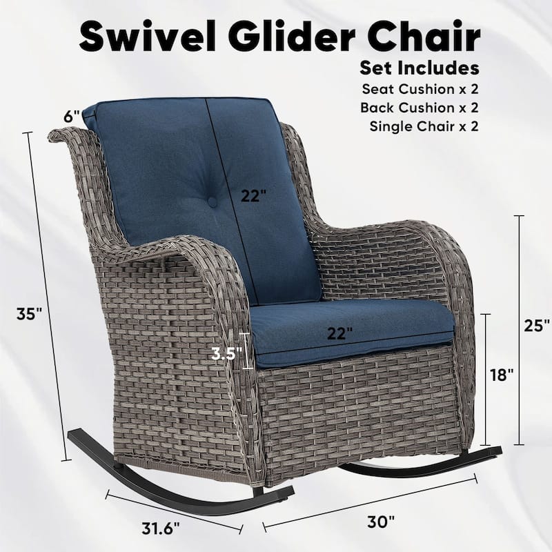 Patio Rocking Chair Outdoor Rocking Chairs Set of 2