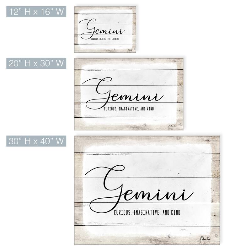 Olivia Rose 'Gemini' Canvas Textual Wall Art