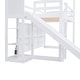 preview thumbnail 15 of 13, White House Twin Size Loft Bed with Slide, Storage Shelves, Climbing Ramp, and Adjustable Light for Fun and Safety