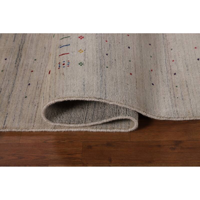 Tribal Gabbeh Indian Area Rug Hand-Knotted Wool Carpet - 8'6" x 11'7"
