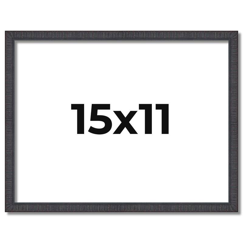 15x11 Frame Brown Solid Wood Picture Frame - Complete Modern Photo