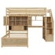 preview thumbnail 10 of 32, Twin over Twin Bunk Bed with Built-in Desk and Storage Staircase, L-Shaped Bunk Bedframe with Storage Compartments and Shelves