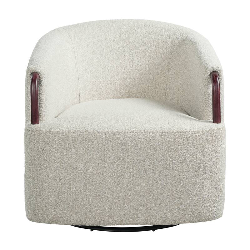 Christopher Knight Home - Modern Upholstered Swivel Accent Chair with Barrel Design