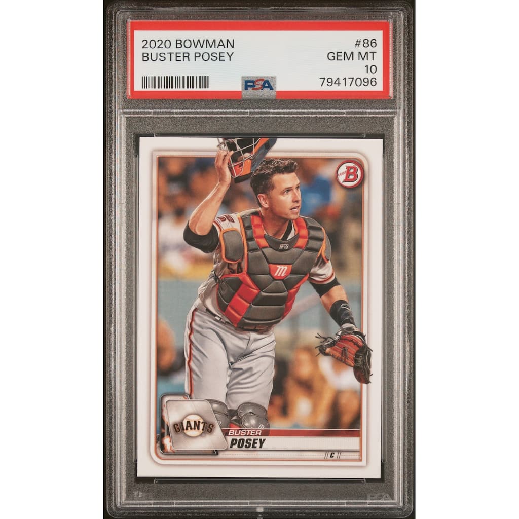 Buster Posey 2020 Panini Bowman Baseball Card #86 Graded PSA 10 - 8'6" x 11'6"
