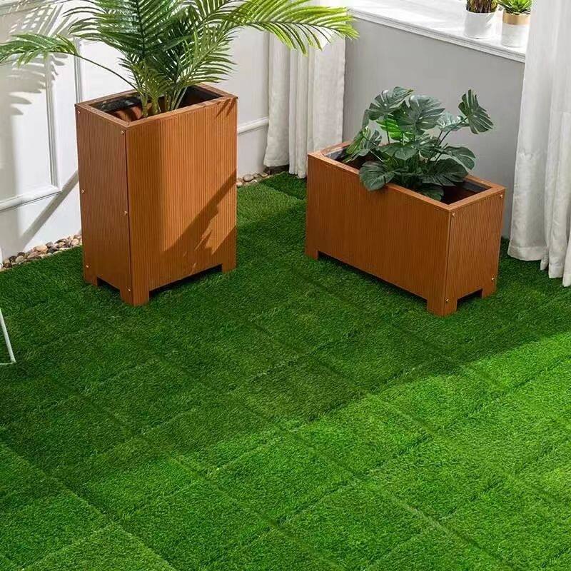 Artificial Lawn 36 PCS Interlocking Artificial Grass Tiles For Patio, Balcony, Backyard, Artificial Turf Floor