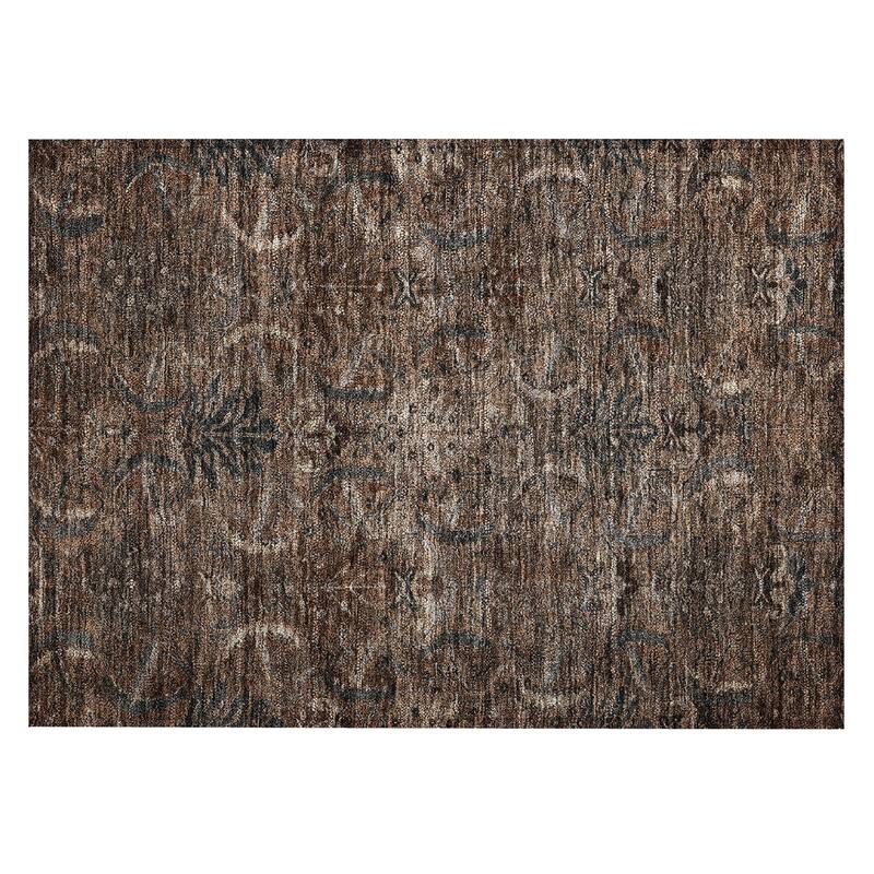 Machine Washable Indoor/ Outdoor Boho Traditional Chantille Rug