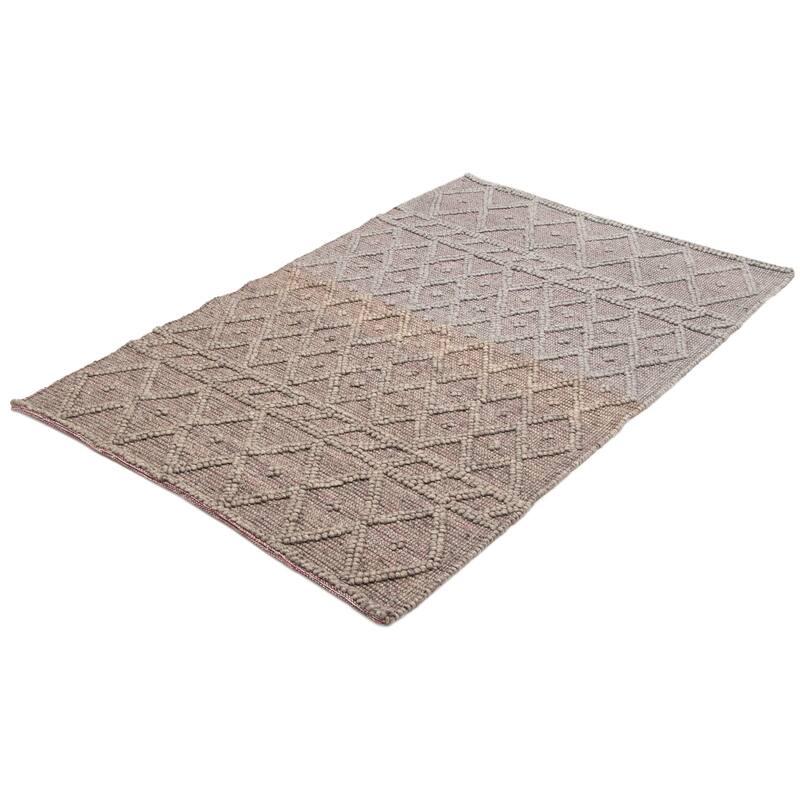 ECARPETGALLERY Braid weave Sienna Grey Wool Rug - 5'2 x 8'0