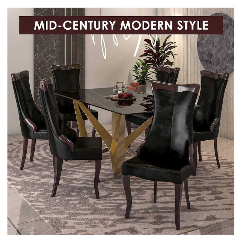 Novara Dining Chair with High-Back Design and Rubberwood Legs Set of 4