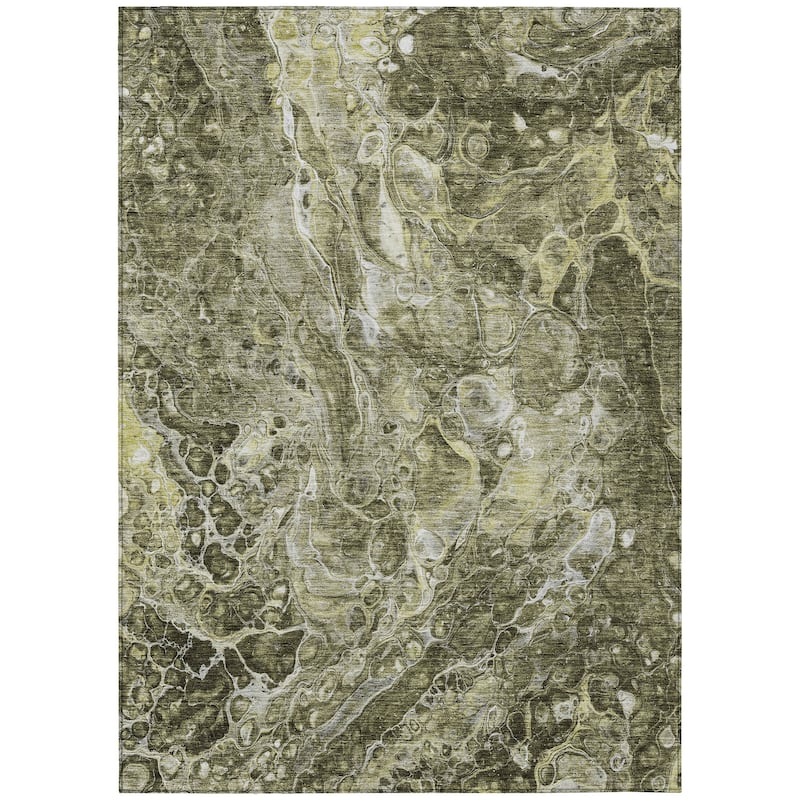 Machine Washable Indoor/ Outdoor Chantille Abstract Watercolor Rug
