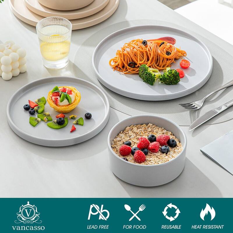 vancasso VENUS 12-Piece Matte Dinnerware Set, Service for 4