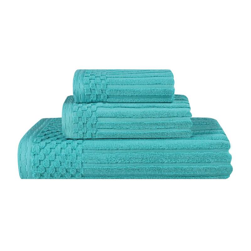 Superior Soho Ribbed Cotton 3-Piece Assorted Towel Set