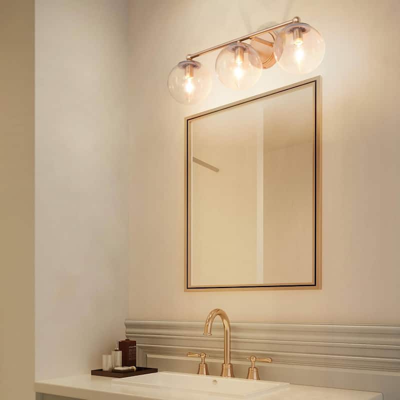 Mid-century Modern Gold Bathroom Vanity Lights French Country Glass Globe Wall Sconce