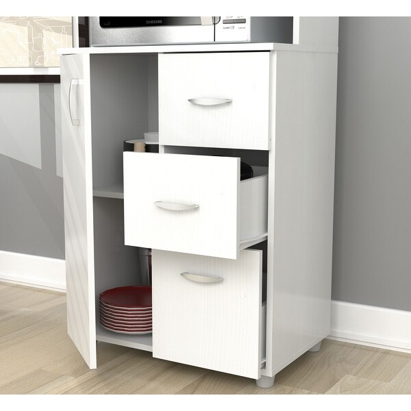 Shop 66.1" White Melamine and Engineered Wood Kitchen ...