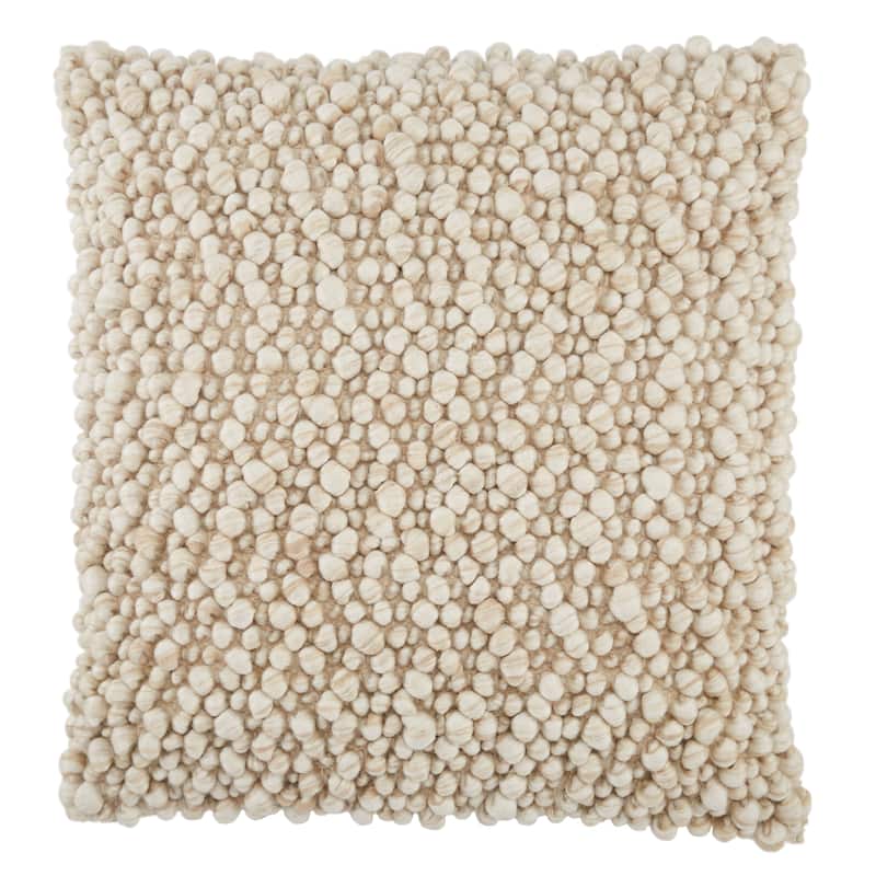 Ariadne Textured Pillow - 22"X22" Cover Only - Ivory/Beige