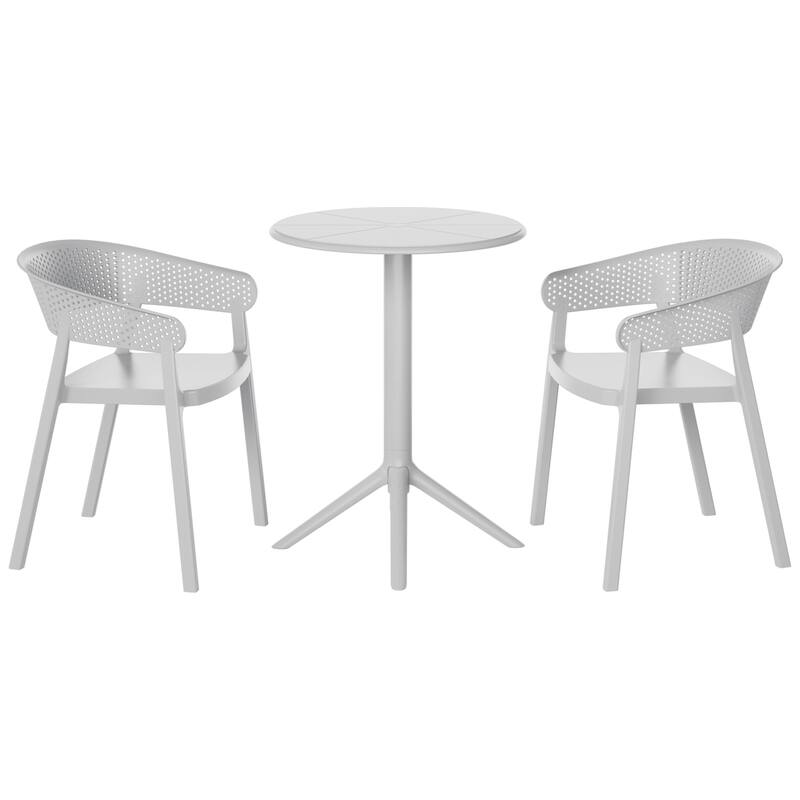 Frond and Form 2-Person Outdoor Round Dining Set - Gray