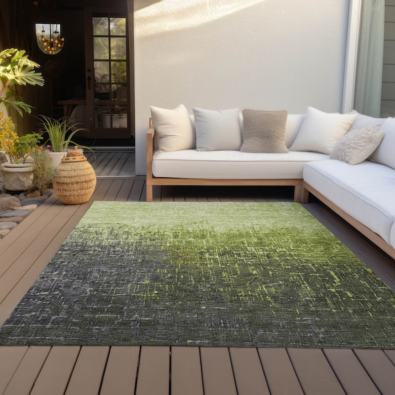 Machine Washable Indoor/ Outdoor Ombre Texture Chantille Rug