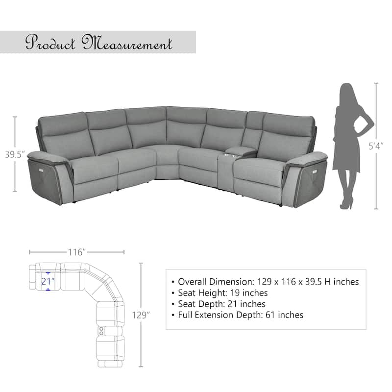 Blythe Power Modular Reclining Sectional Sofa