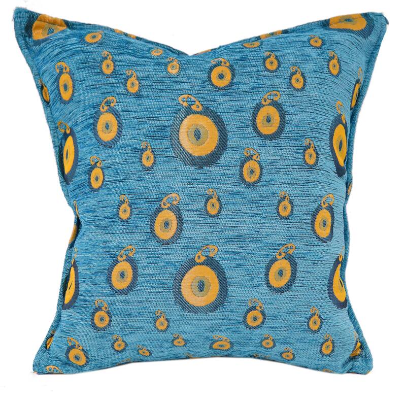 Starry Night Glory Chenille Decorative Turkish Pillow - Turquoise