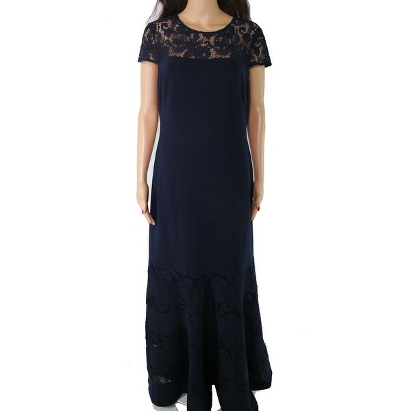 navy lace trim