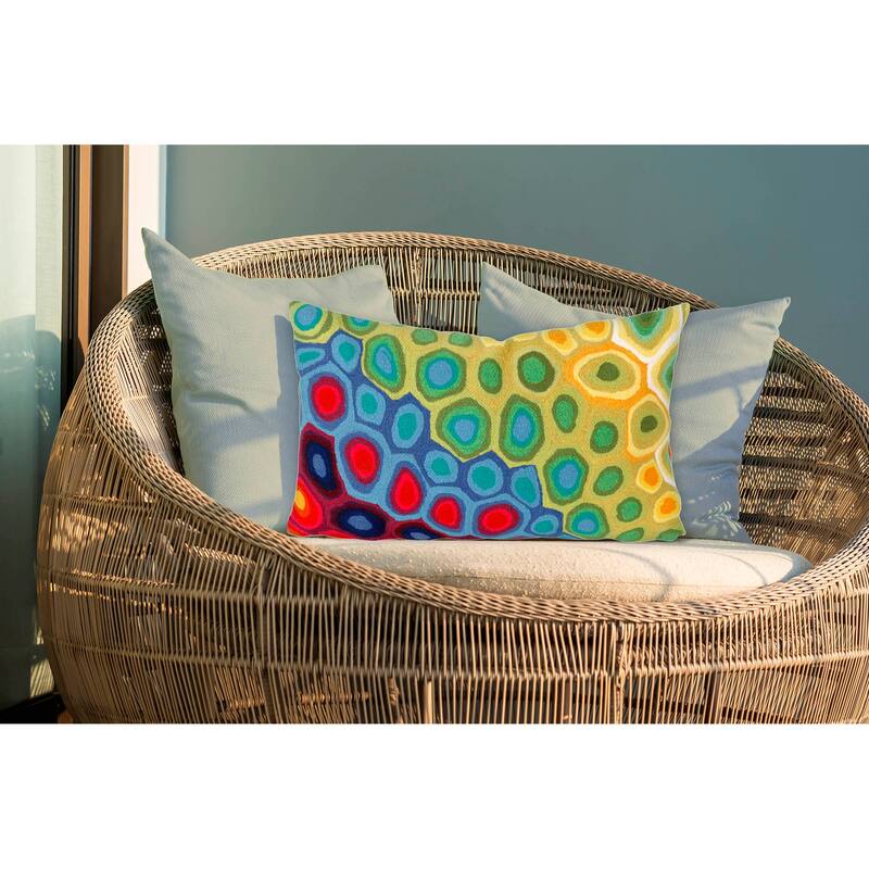 Liora Manne Visions III Pop Swirl Indoor/Outdoor Pillow Multi 12"X20"