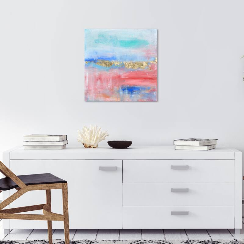Wynwood Studio Prints Abstract Faded Gold and Metallic Gold Modern & Contemporary Wall Art Canvas Print - 20 x 20