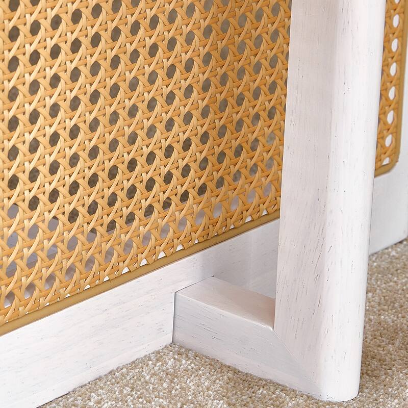 Coffee Table Solid Wood End Table Imitation Rattan Center Table