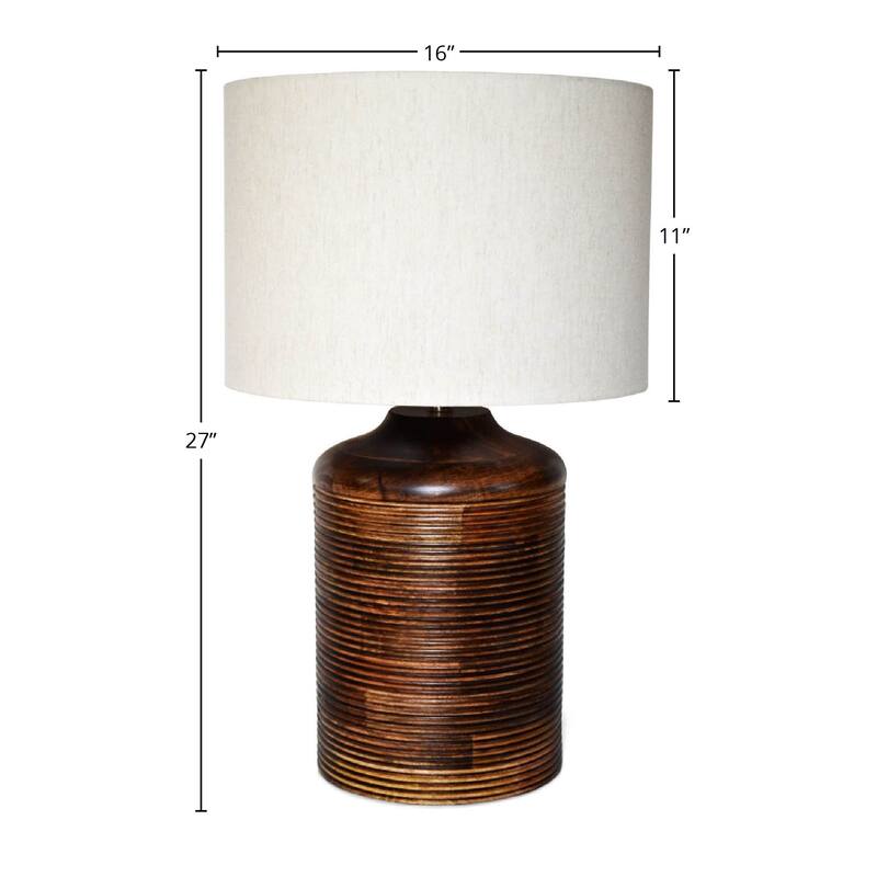 Millerville 27" Table Lamp with Fabric Shade, Brown