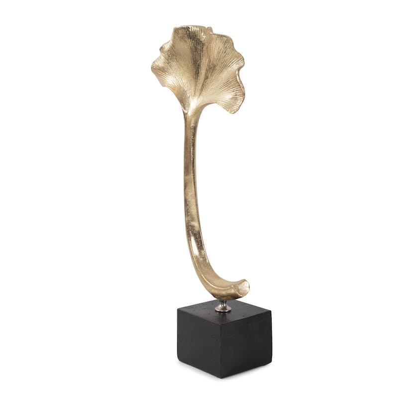Gifu Golden Ginkgo Leaf Sculpture- Short
