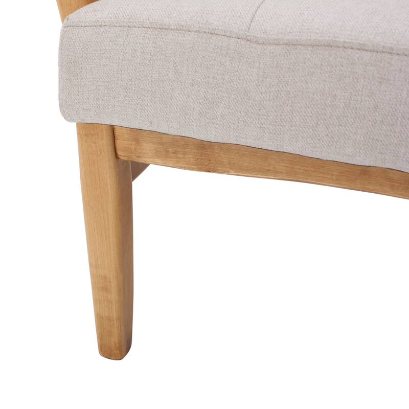 Mid Century Modern 25.25" Button Tufted Club Chair with Wood Frame for Living Room