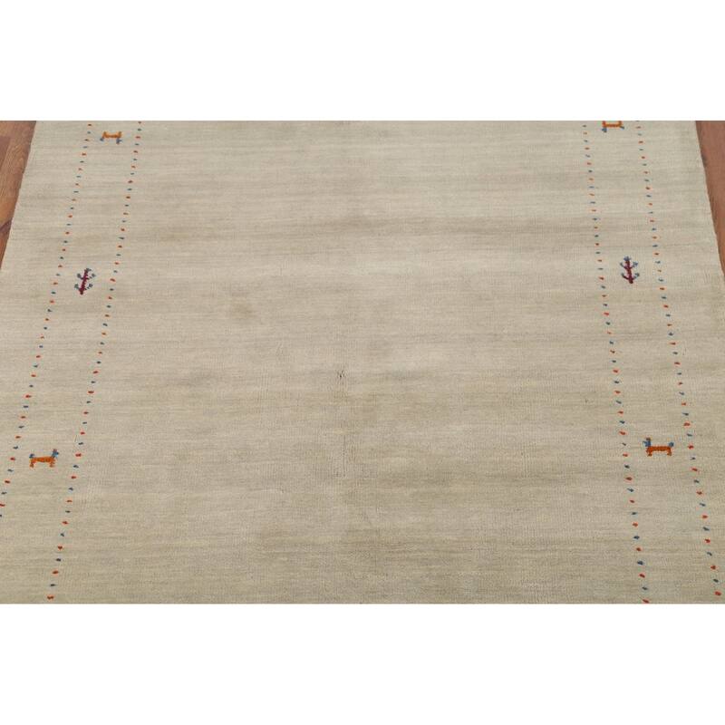 Tribal Gabbeh Indian Area Rug Handmade Contemporary Wool Carpet - 5'4"x 7'4"