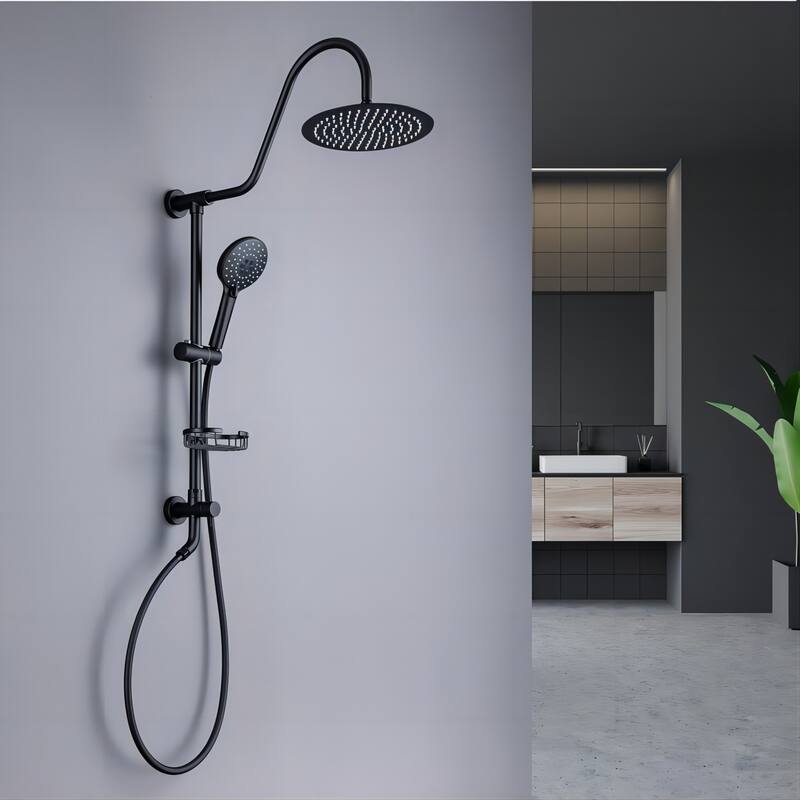 Complete Shower System with Rough in-Valve - Black