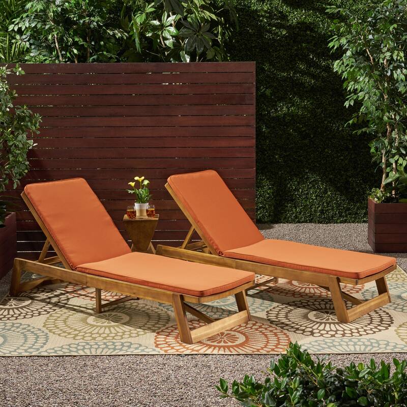 Nadine Chaise Lounge Cushions ONLY (Set of 2) by Christopher Knight Home - Rust Orange