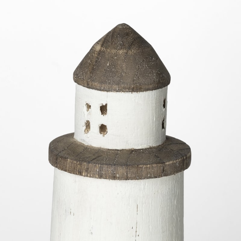 White Rustic Wooden Lighthouse