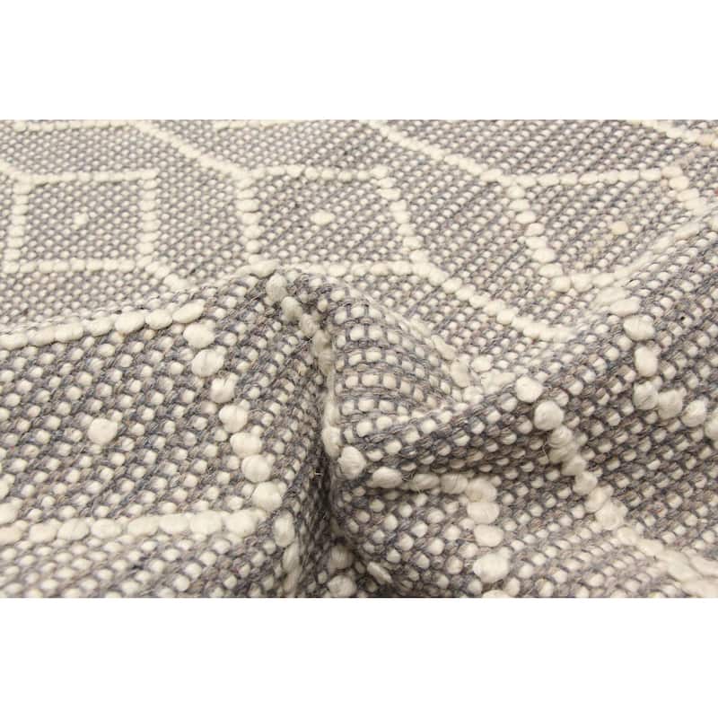 ECARPETGALLERY Braid weave Sienna Taupe Wool Rug - 4'11 x 7'10
