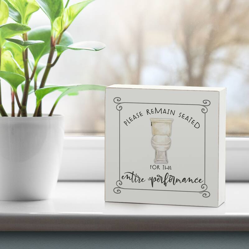 Wood Block Décor Message Performance Sign, 3.75 inches Square, Made in The USA - Multi-56