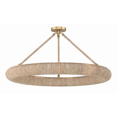 Oakley 1 Light Soft Gold Semi Flush Mount - 32"W x 3.5"H x 32"D