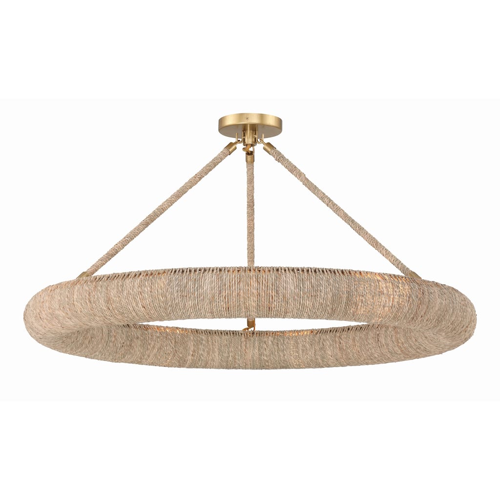 Oakley 1 Light Soft Gold Semi Flush Mount - 32"W x 3.5"H x 32"D
