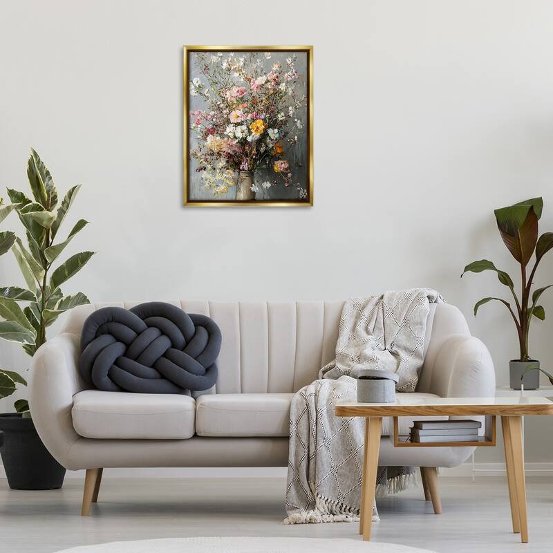 Stupell Overflowing Spring Flowers Framed Floater Canvas Wall Art Design By Franklyn Gregory